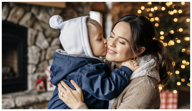心温まるAI家族キス写真